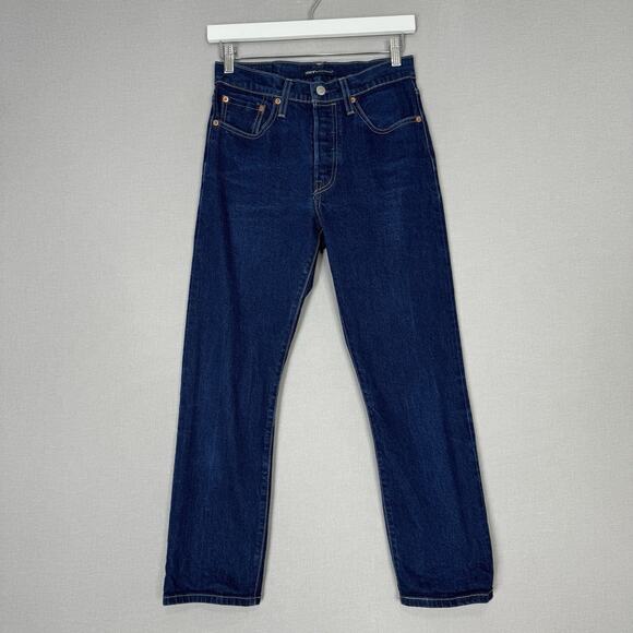 Levi's Made & Crafted Jeans Womens 27 Blue 501 Crop Button Fly Selvedge Denim - Picture 1 of 15